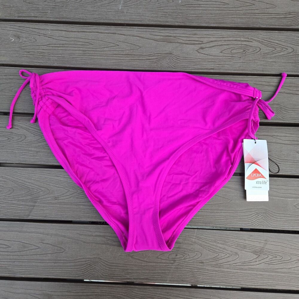 NWT CALIA Women's Moderate Ruched Swim Bottoms Lushed Berry Size XL New